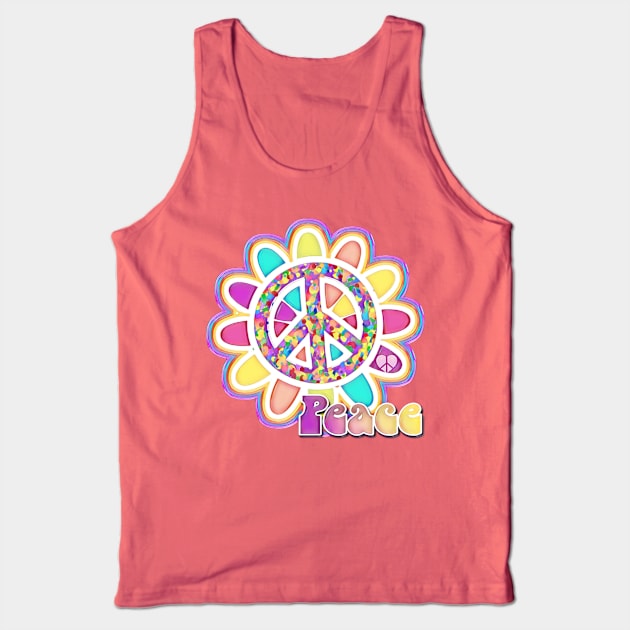 Peace Sign Flower Power Tank Top by AlondraHanley